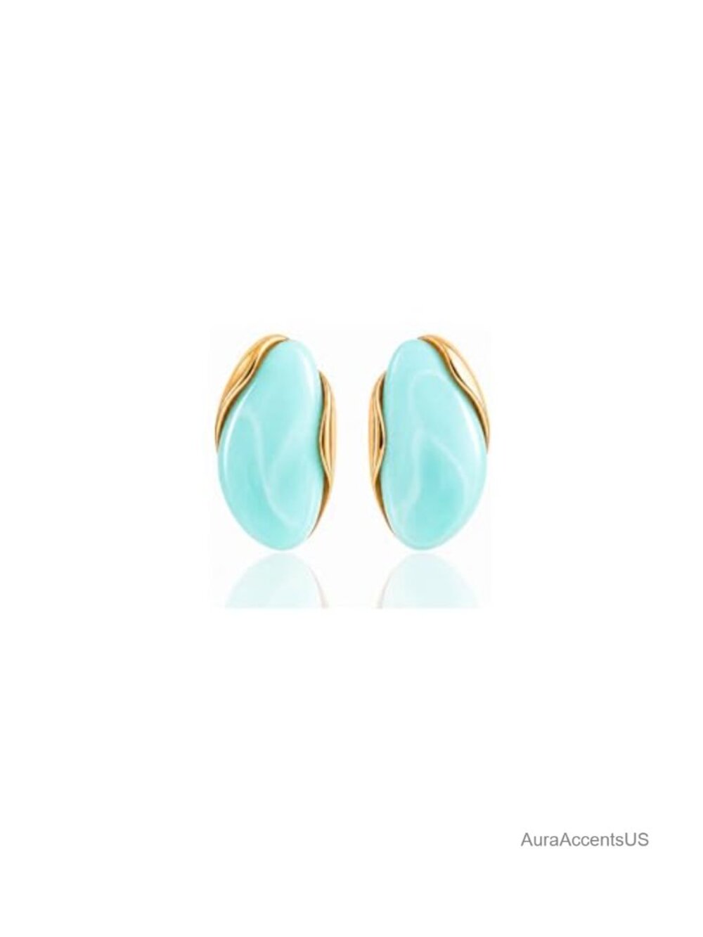 Chunky Resin Teardrop Dangle Earrings Gold Plated Statement Jewelry